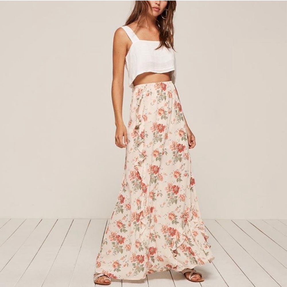 Reformation floral skirt